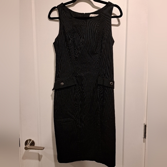 Joseph Ribkoff  Black Pinstripe Sleeveless dress - Picture 1 of 4